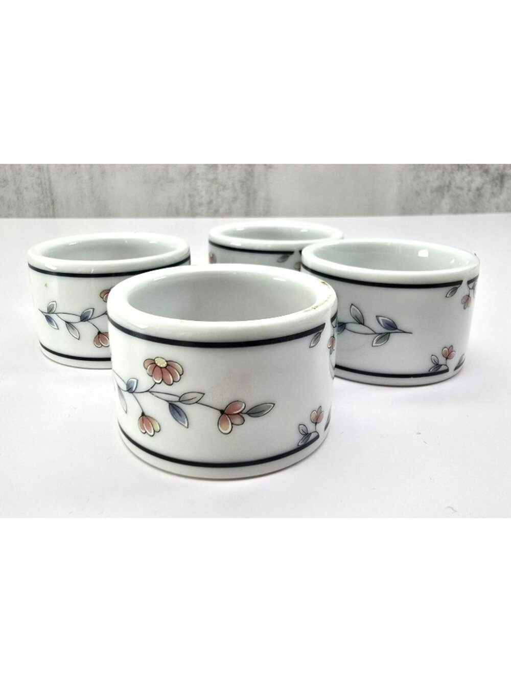 Princess House Floral Ceramic Napkin Rings Made In Japan Set Of 4 VL5056